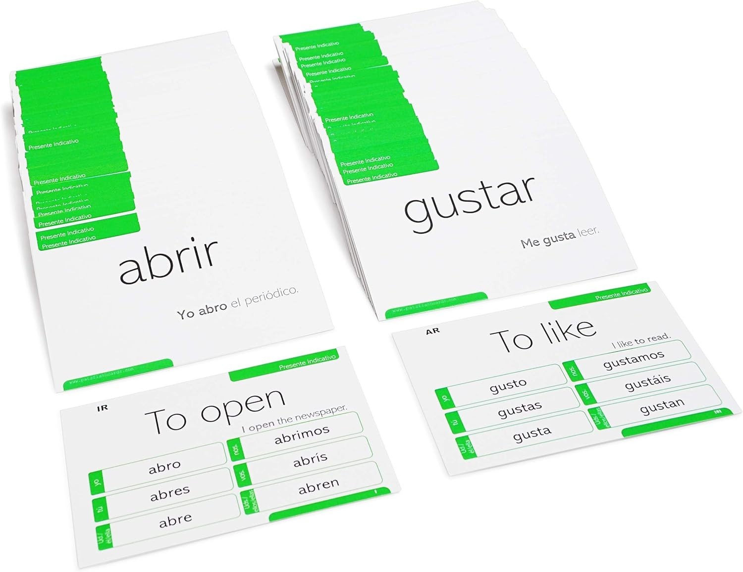 200 Spanish Verb Conjugation Presente Indicativo Flash Cards – Full Examples …