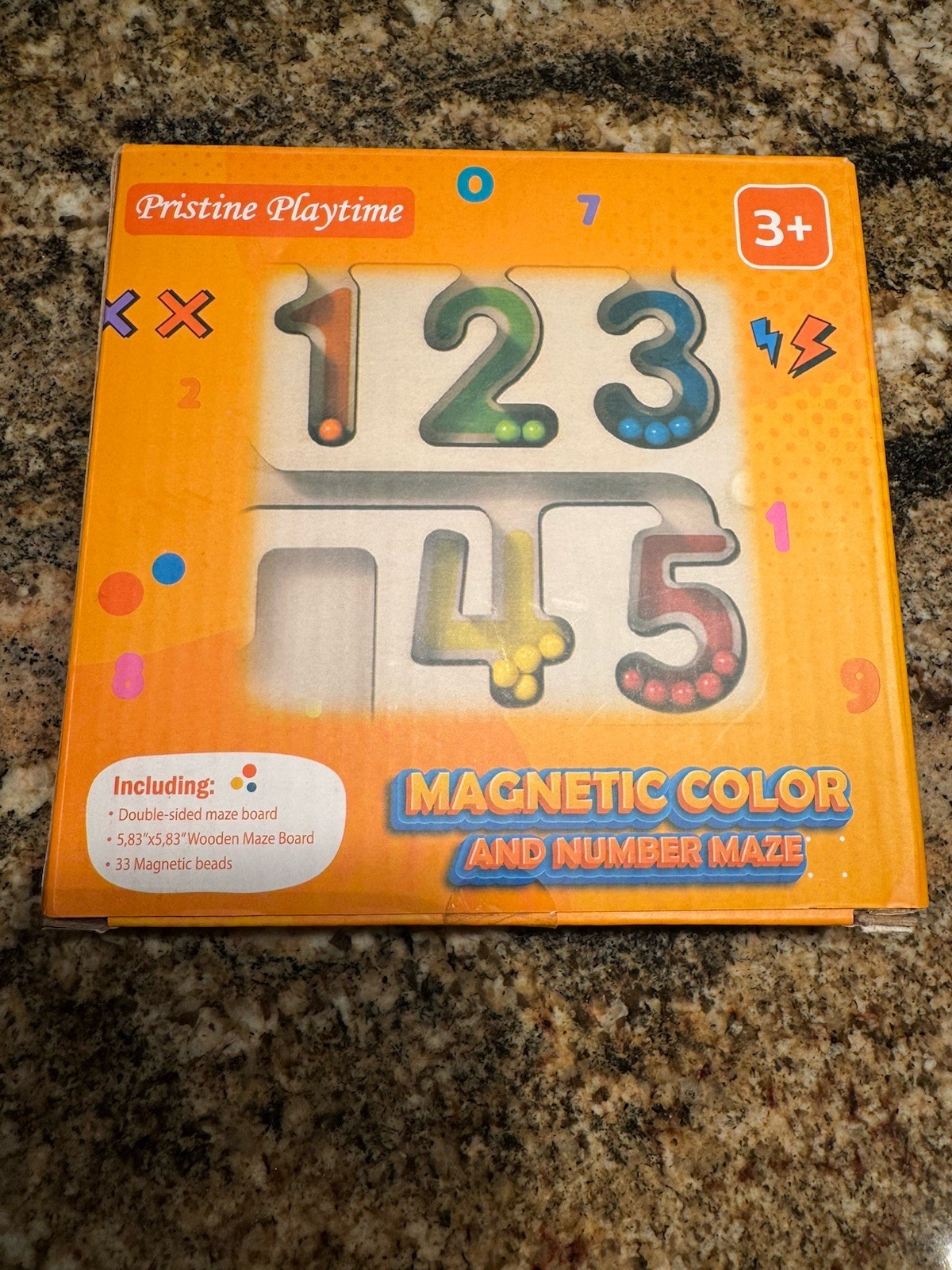 Montessori Magnetic Maze Board Wooden Puzzle Educational Color/Number Two Sided