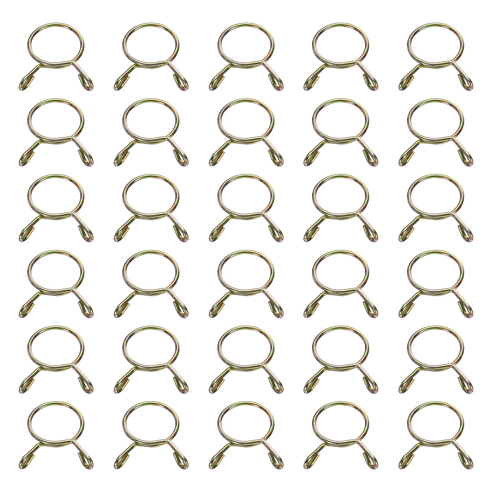 30Pcs 24mm ID 27.8mm OD Fuel Line Hose Clips 65Mn Spring Clips Clamps Gold