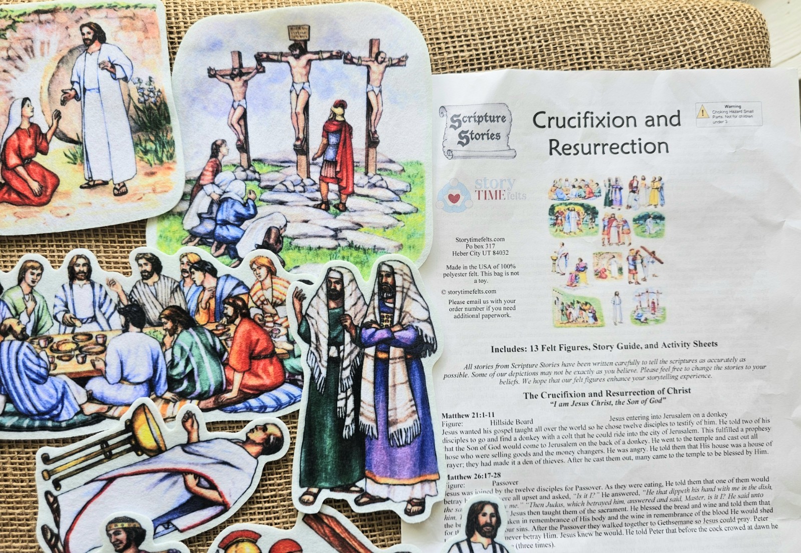 Scripture Stories Story Time 13pc Felts Crucifixion & Resurrection Complete Set