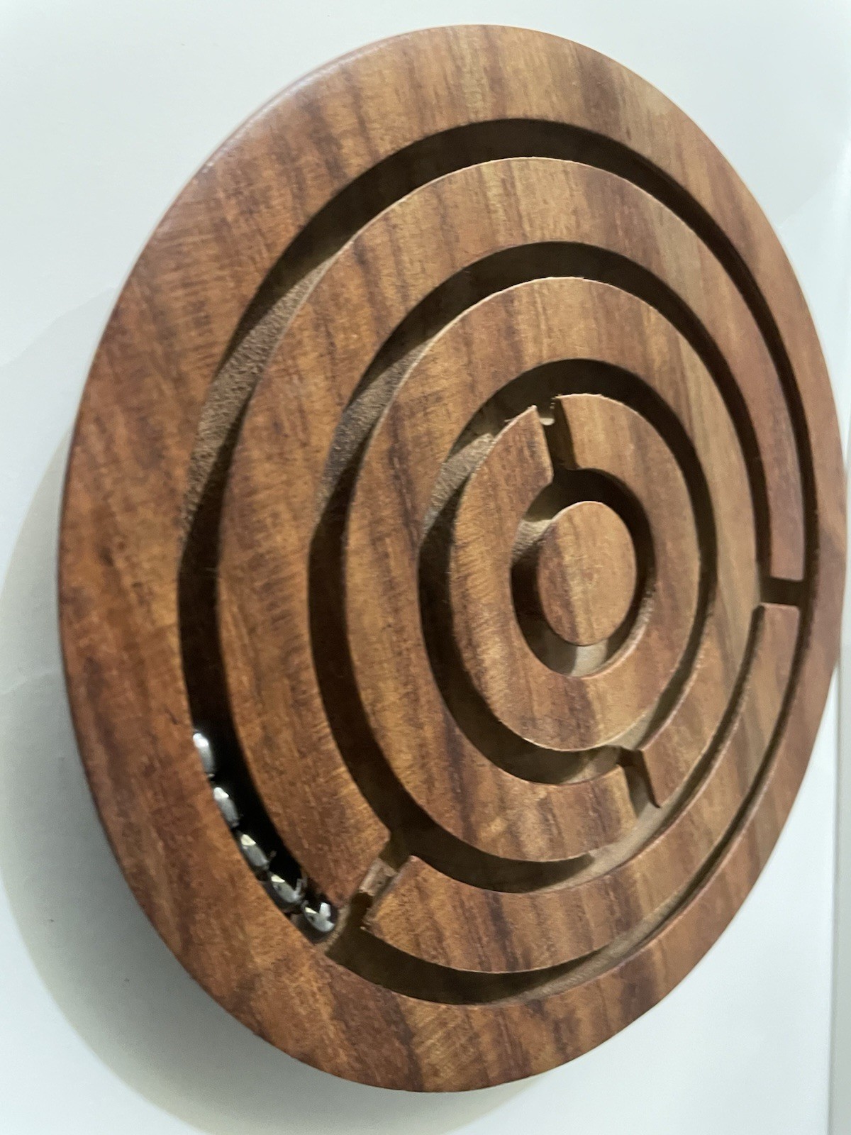 Matr Boomie Labyrinth Wood Maze Board Game 14.5 CM 5 Metal Balls See Photos READ
