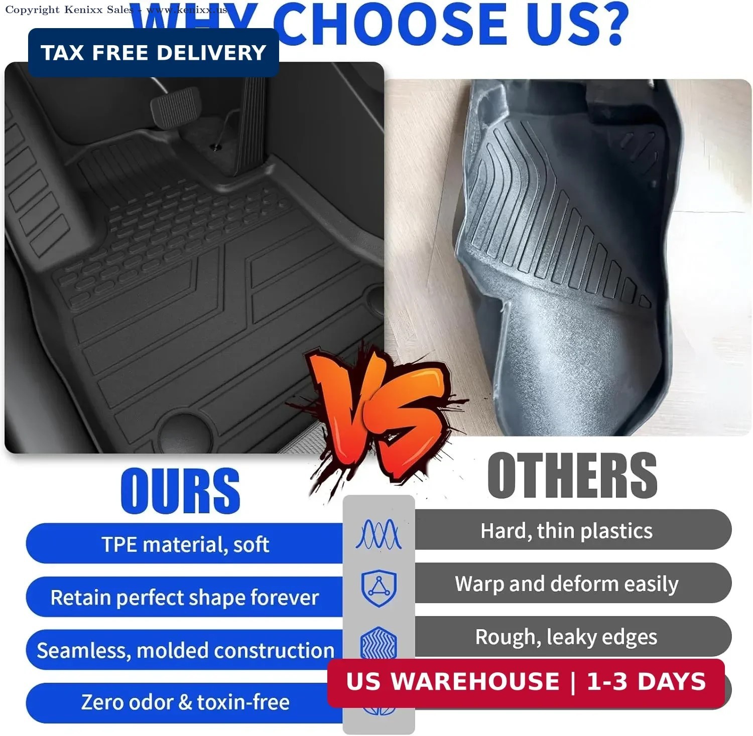 Rongtaod Floor Mats Compatible with 2022-2026 Hyundai Tucson Cargo Mat TPE Trunk