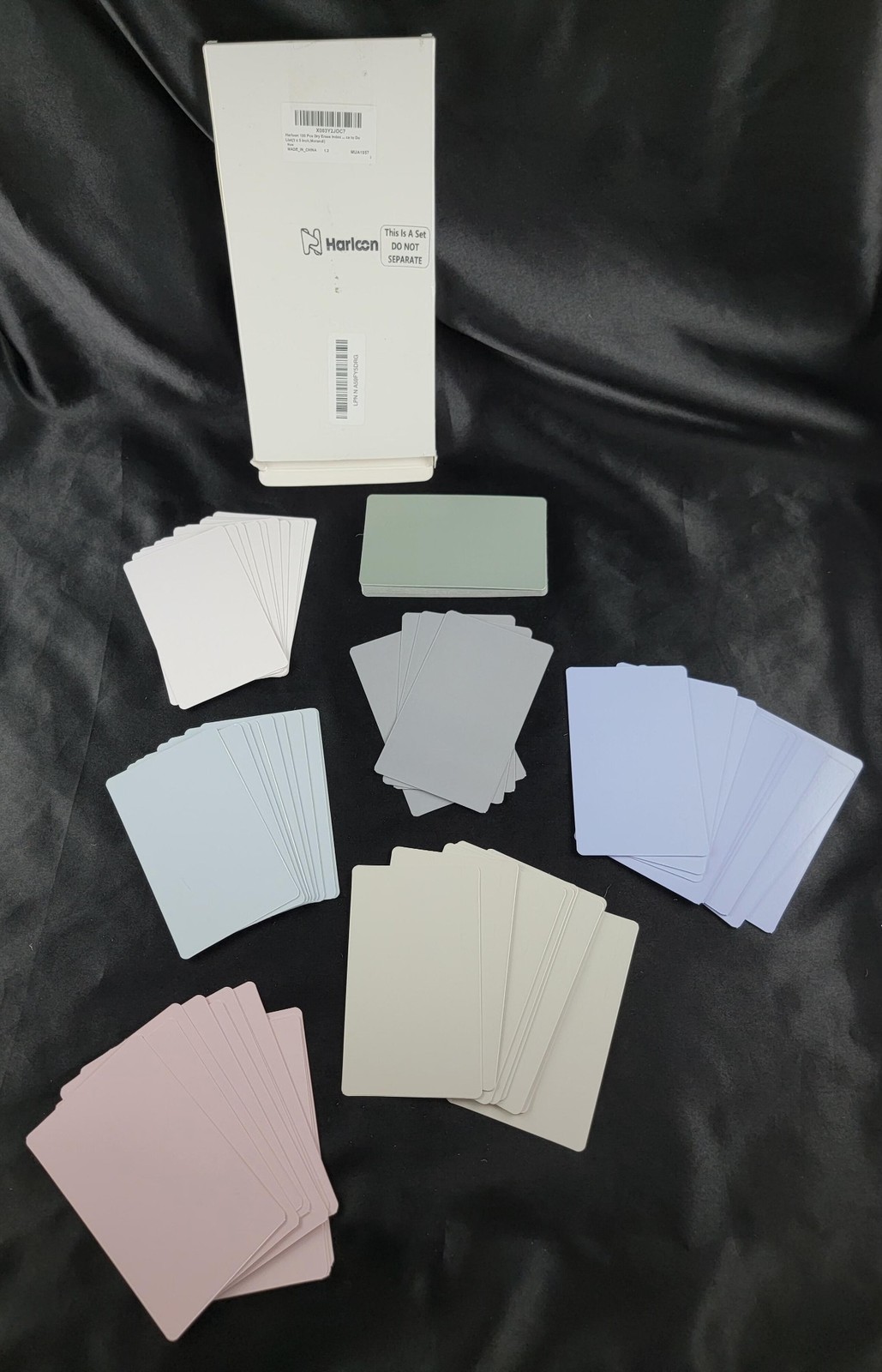 3×5″ Dry Erase Index Card Flash Cards Erasable Gray Green Blue – See Qty