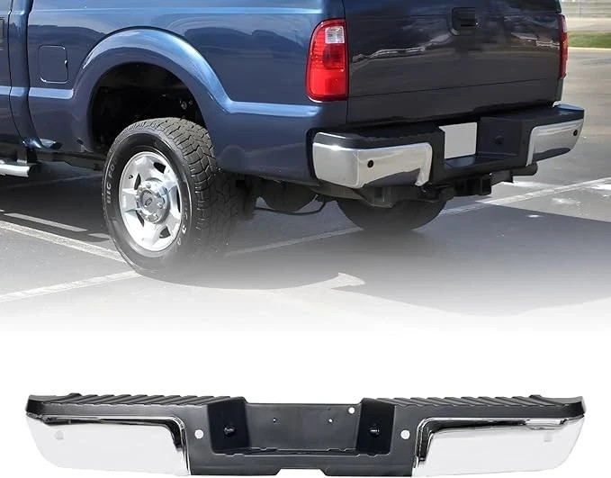 08-16 Ford F250 F350 F450 Rear Step Bumper Assembly Chrome w/ Sensor Holes