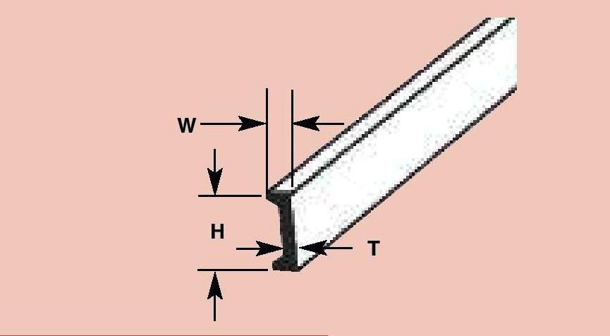 Plastruct 90533 CFS-4 White Channel (8) 1/8″ H x .050″ W x .025″ T x 15″ Long
