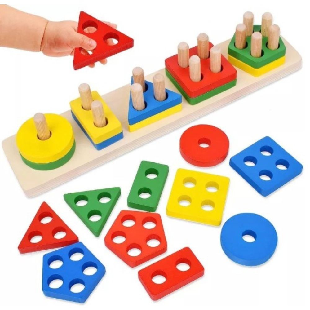 Gift Montessori Wooden Sensory Toys for Toddlers Age 1-3 Educational Puzzle