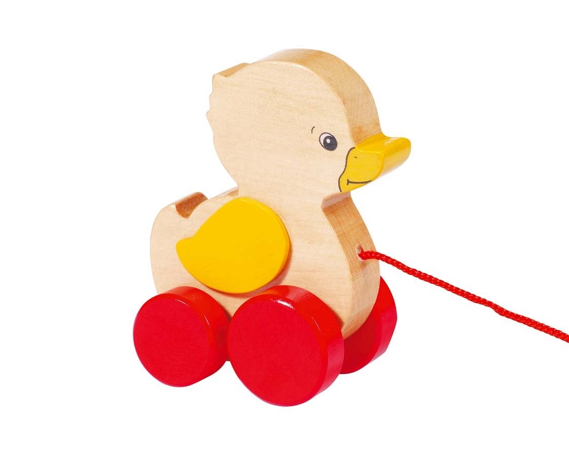 Toys Pure Pull Along Wooden Duck,Red,8.5 x 5.4 x 10 centimetres