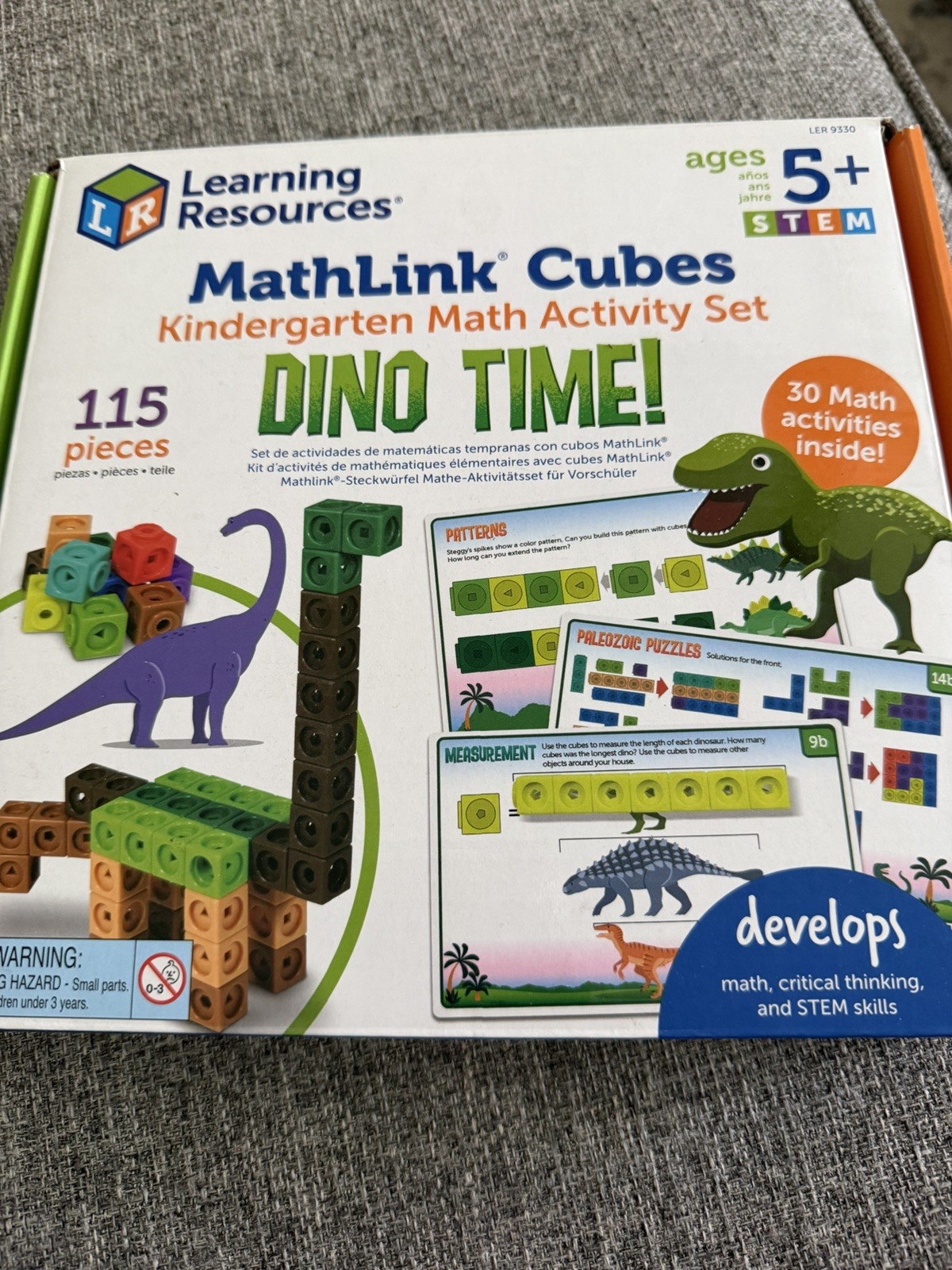 Learning Resources Math Link Cubes Dinosaurs Activity Set 115 Piece Ages 5+