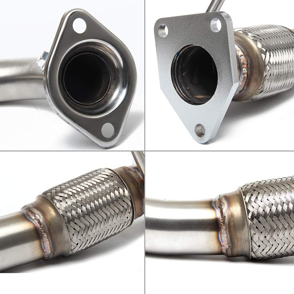 JY PERFORMANCE Front Flex Pipe Compatible With 2003-2007 2.4L Honda Accord Stain