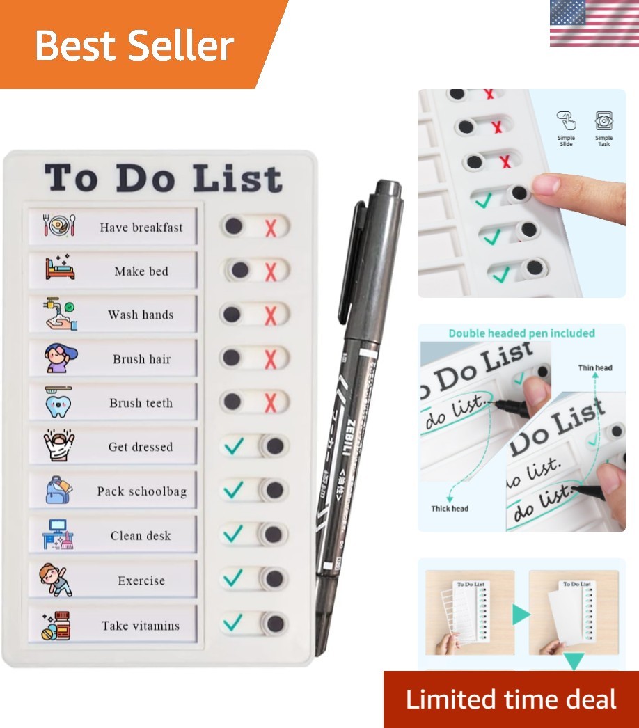 Durable Kids Chore List Board – Customizable ADHD Tools for Family Routines