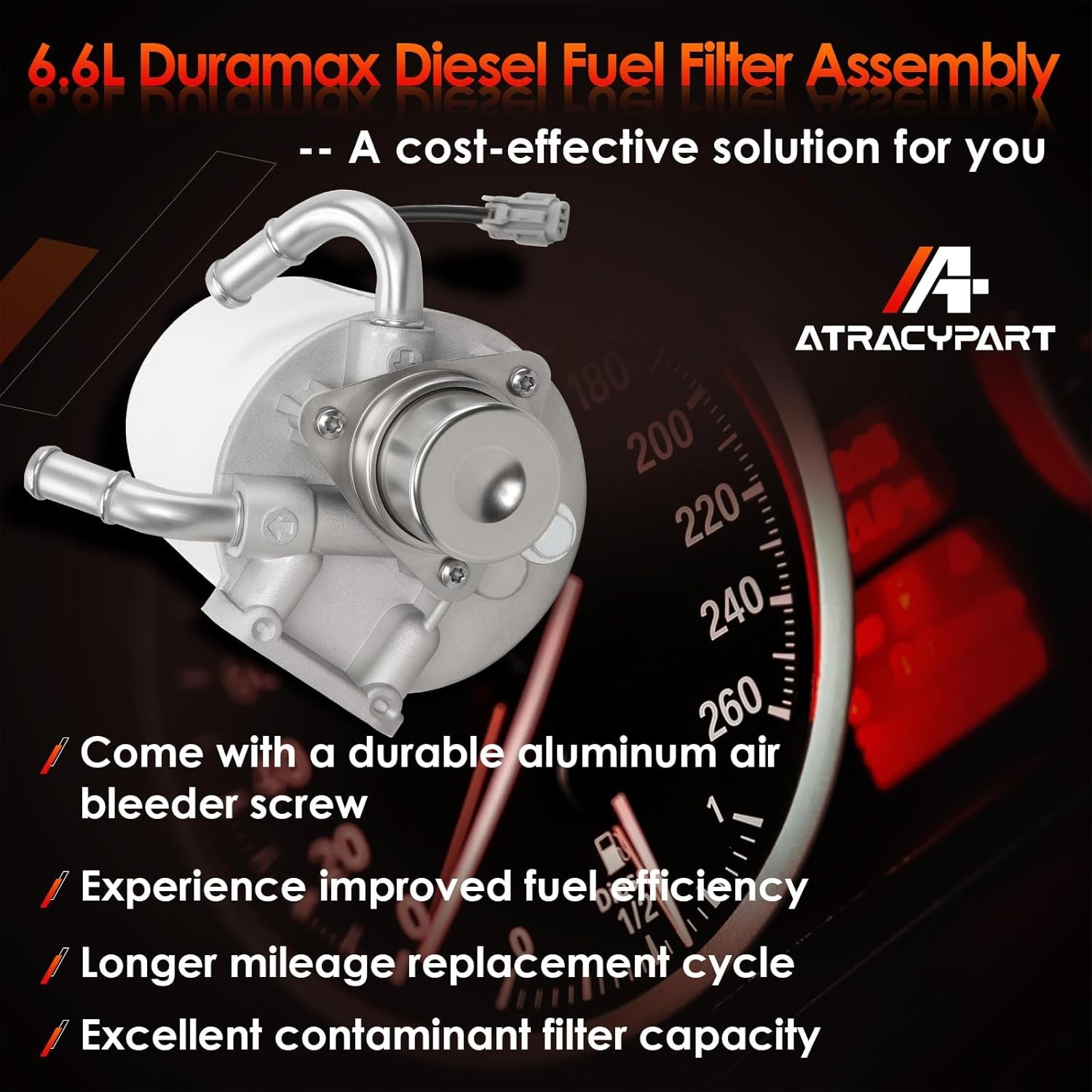 6.6L Duramax Diesel Fuel Filter Housing Compatible with 2011-2016 Chevy
