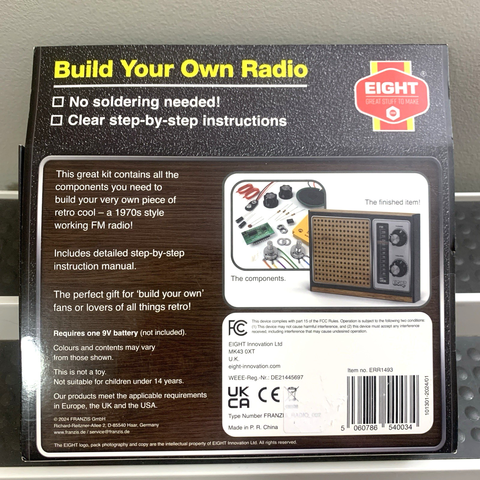 Retro Radio Construction Kit DIY Build Your Own Kit Eight Innovation 1970s Style