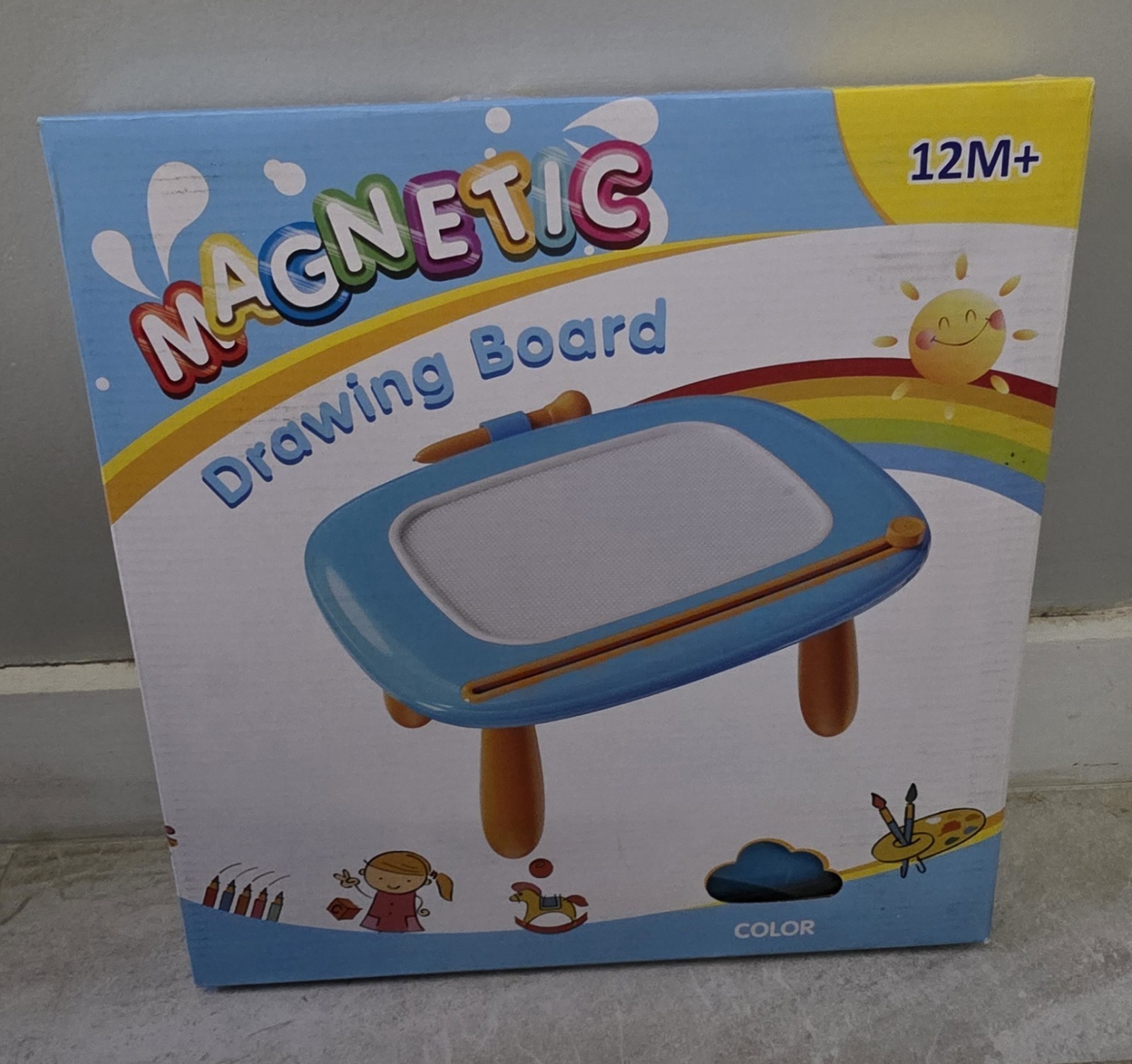 New Blue Kikapabi Toddler Magnetic Drawing Board Learning Doodle 12 Months 1 Yr+
