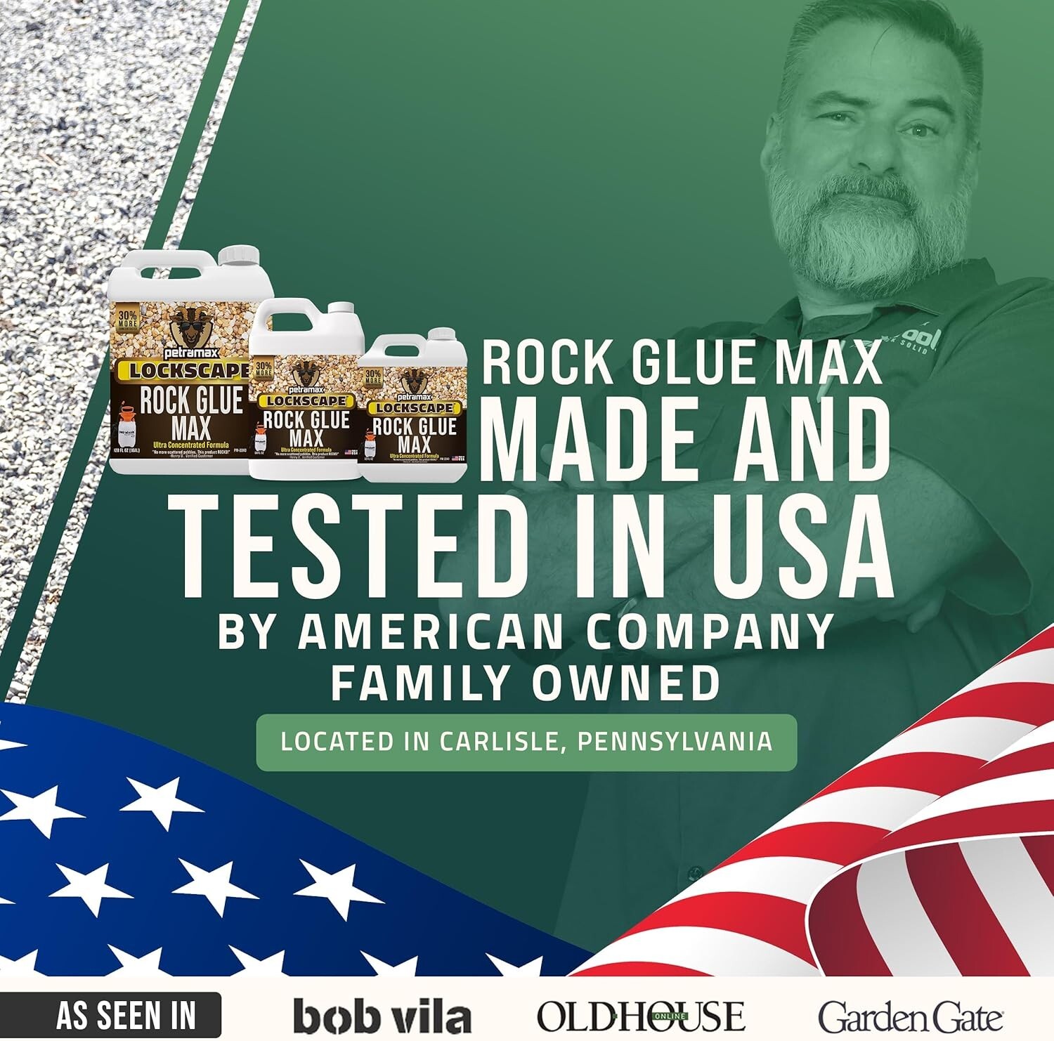 Max Rock Glue for Landscaping, 32 Ounce – Ground Coverage & Pet Safe Mulch Gl…
