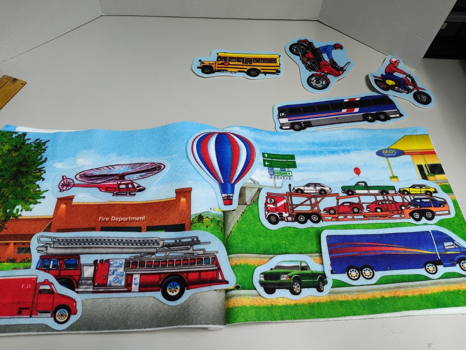 Felt Board Story Teller Felt Book Transportation Trucks Airplanes Fire Rescue