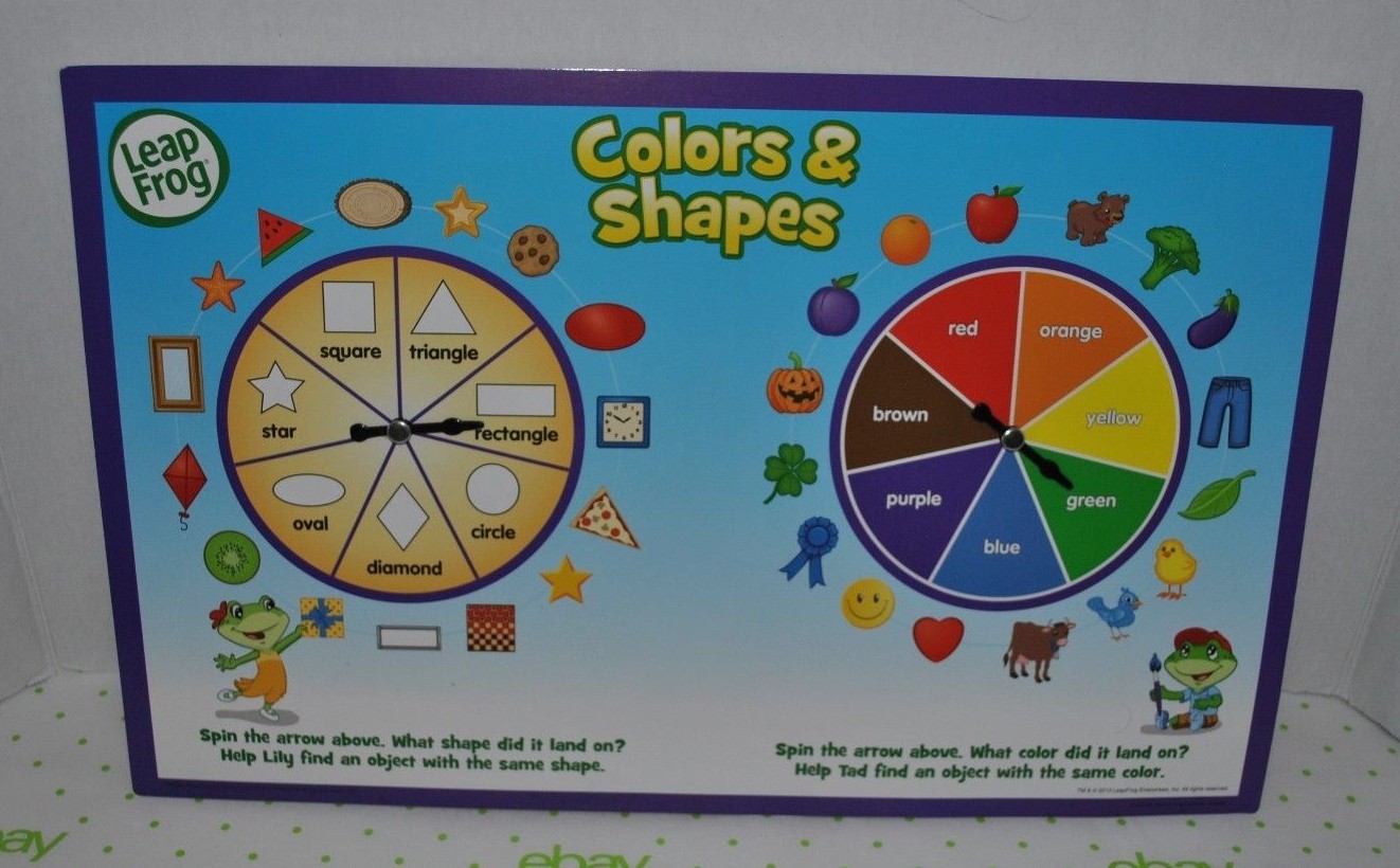Leap Frog Colors & Shapes Dry Erase Activity Mat Game Board/Classroom Homeschool