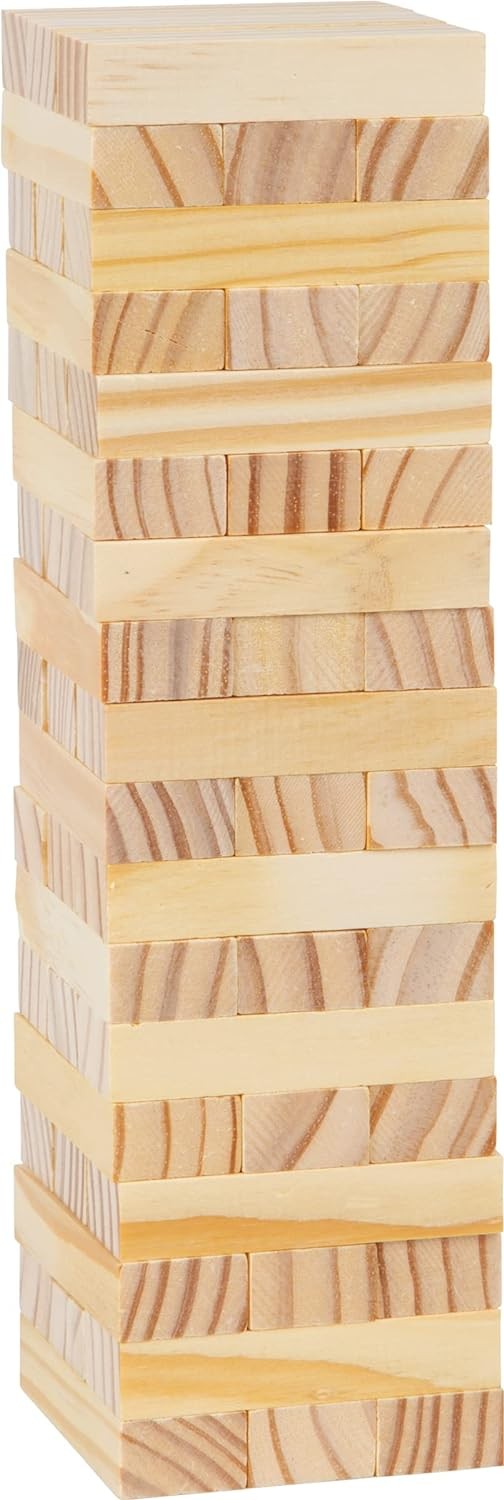 Small Foot 8004 Natural Wooden Wobble Tower – Trains Motor Skills, Skill and Pat