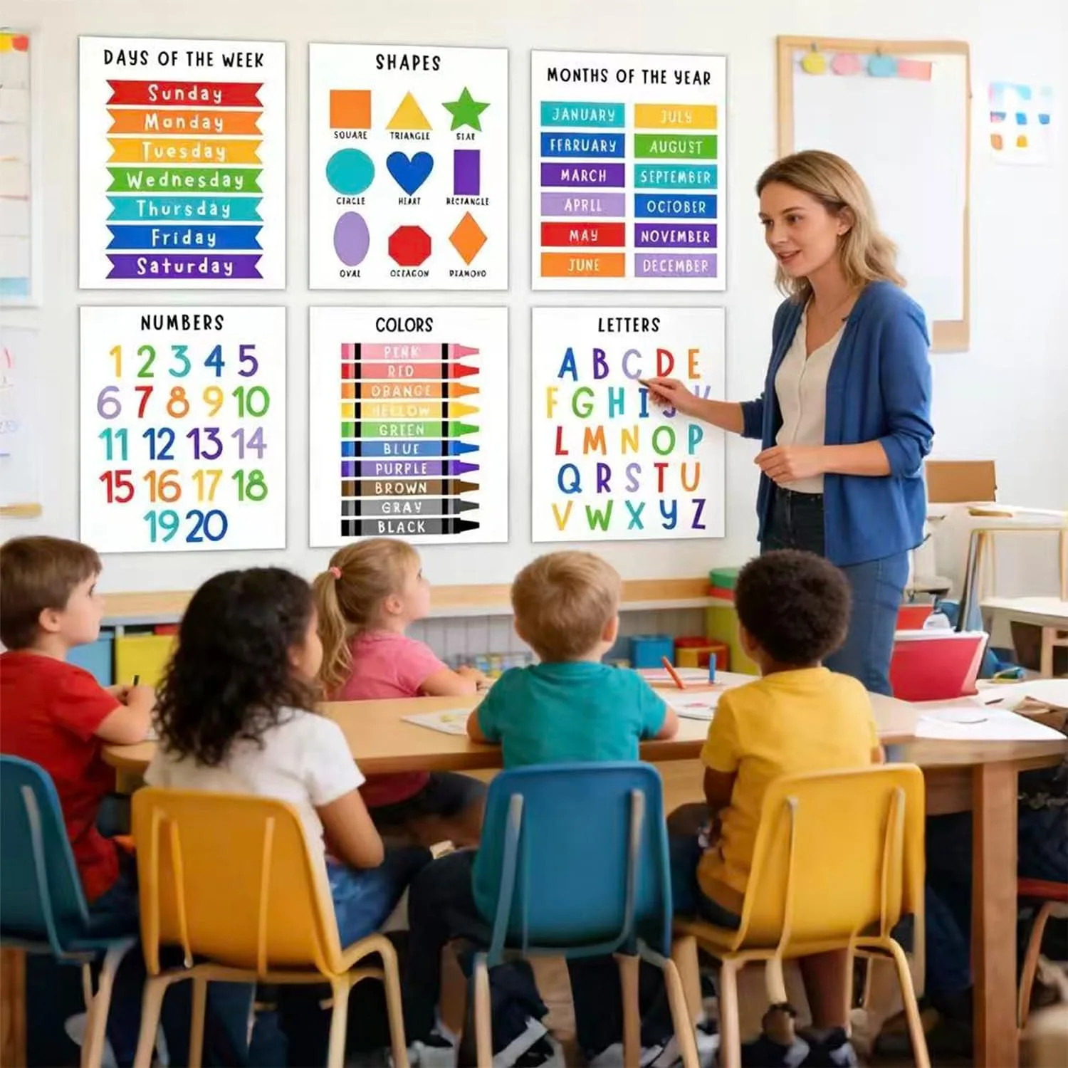 Educational Preschool Learning Posters,Alphabet ABC Posters for Toddlers Classro