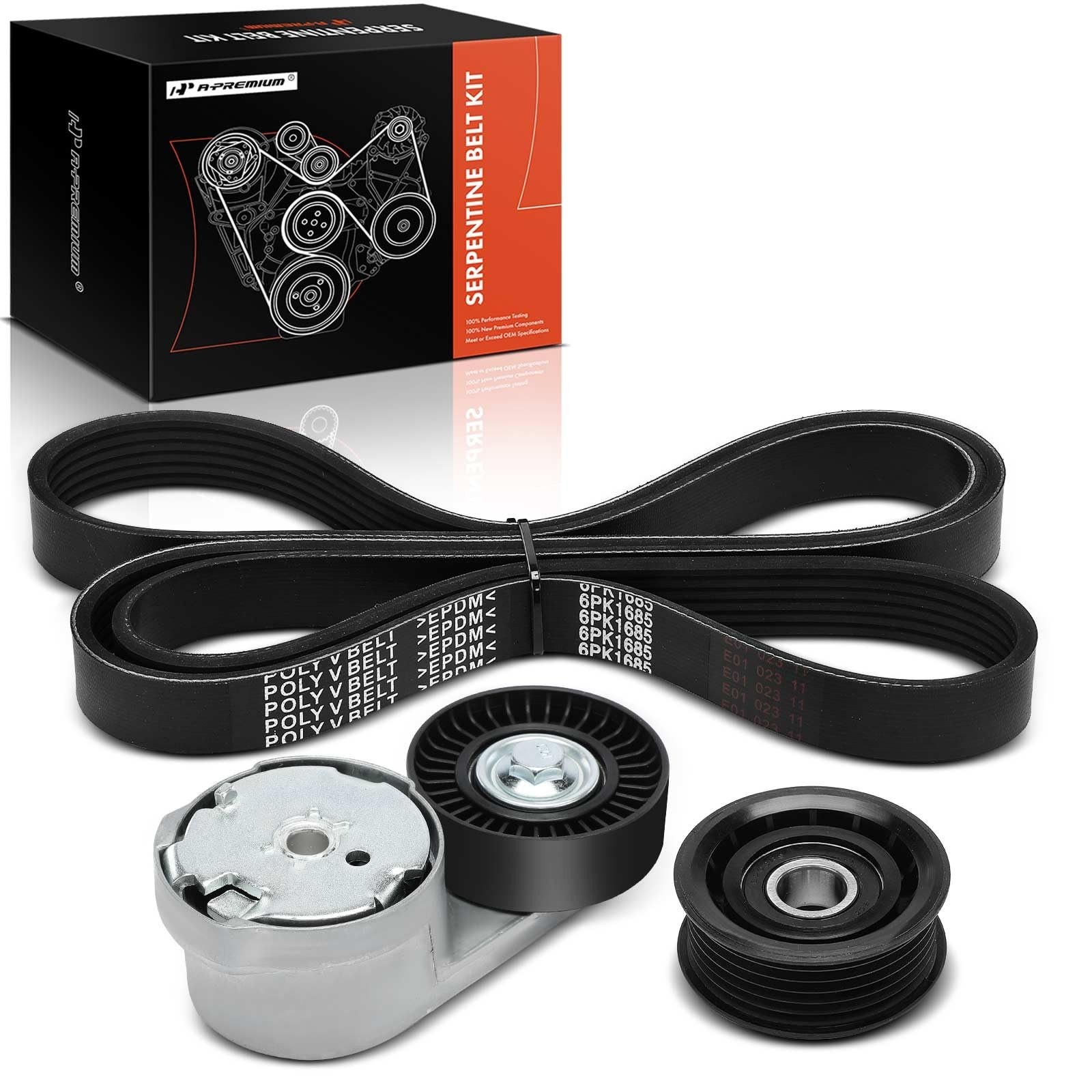 A-Premium Engine Serpentine Belt Drive Kit w/Tensioner & Idler Pulley Compati…