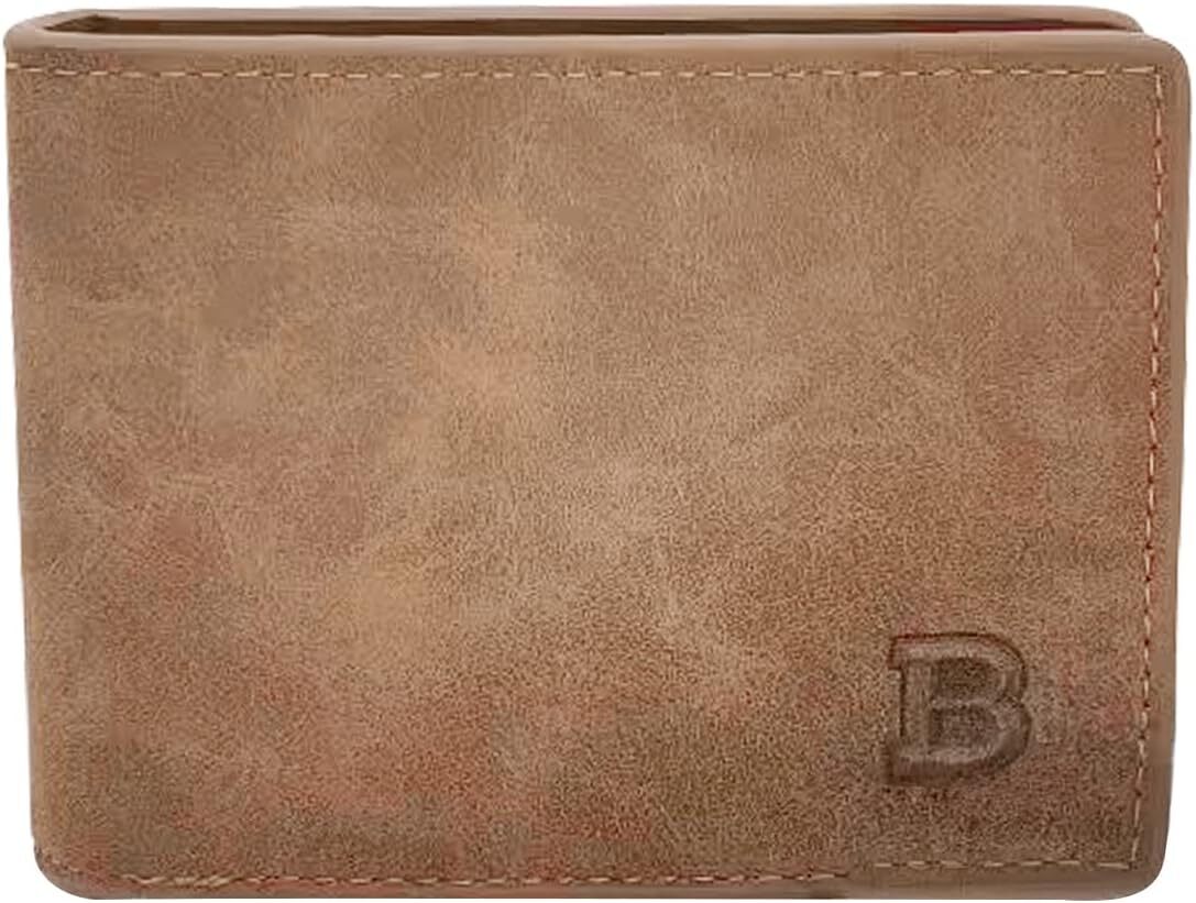 Slim Wallet for Men, PU Leather Wallet with 8 Slots, Bifold Credit Card Holder