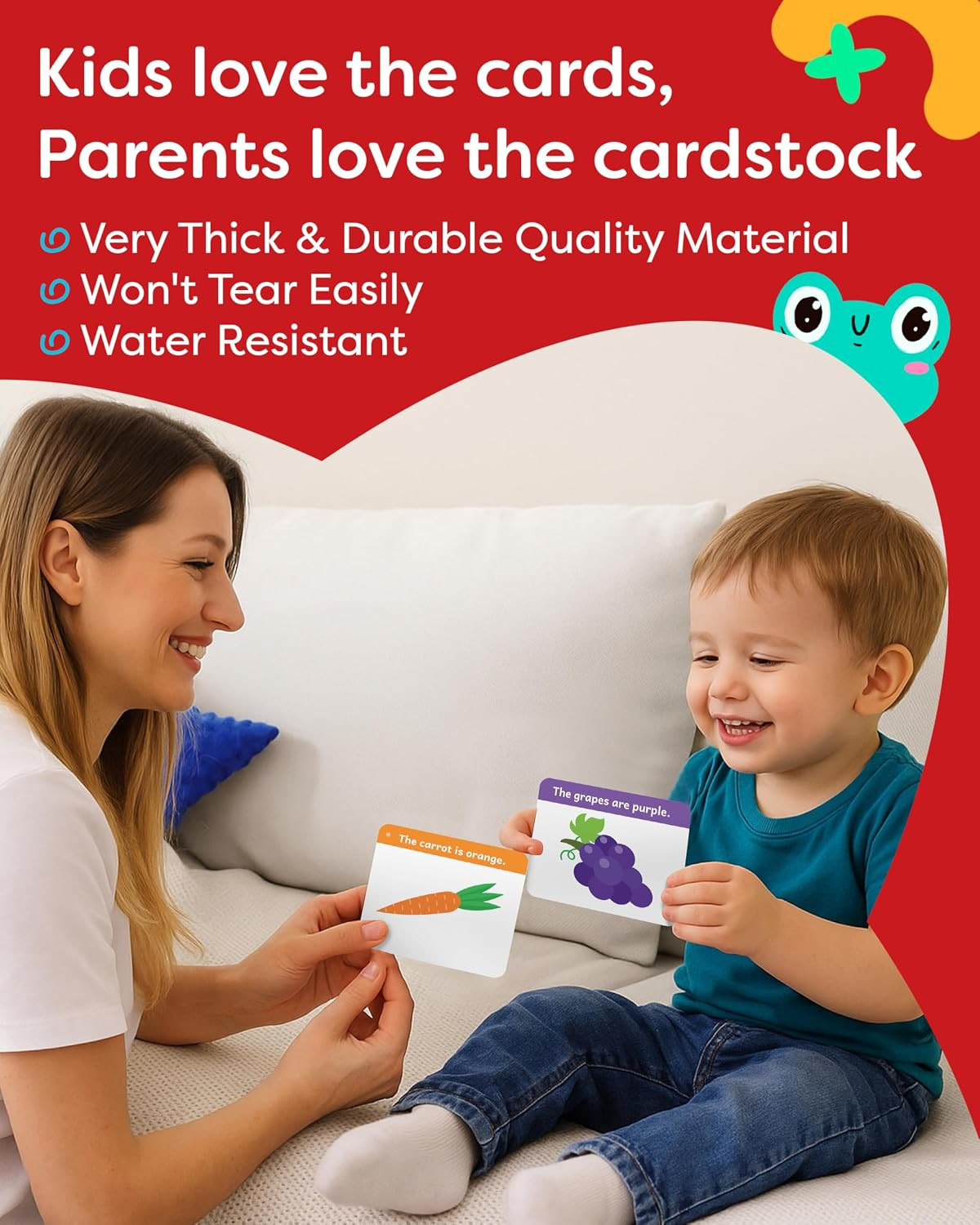 Toddler Flash Cards – Learn Colors, Numbers, Shapes, Opposites on Thick Jumbo