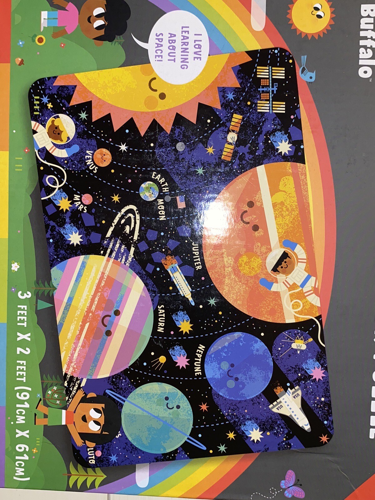Little Buffalo 50 pc. Jumbo Solar System Space Floor Puzzle Children Kids