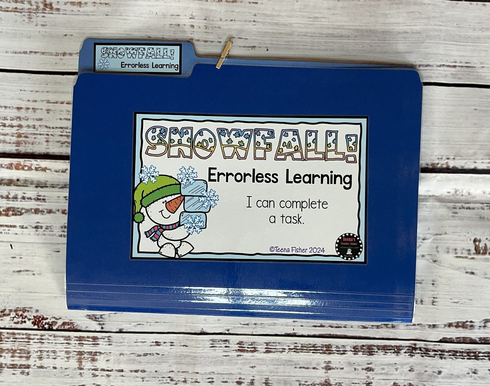 Snowfall Errorless File Folder Game Task Completion Activity Special Ed Autism
