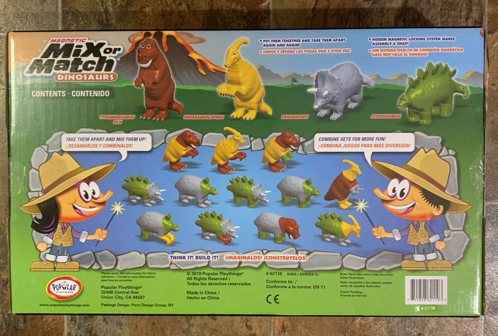 Popular Playthings Magnetic Mix or Match Dinosaurs Set of 4