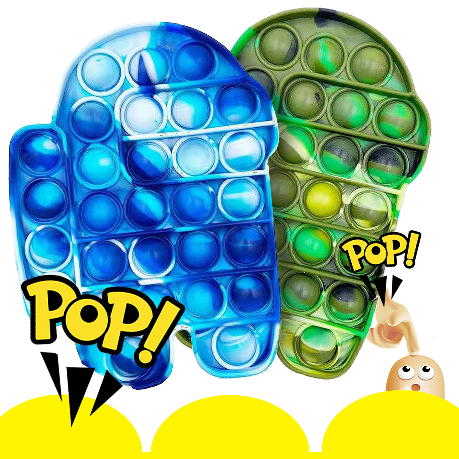 Among us Push Pop Silicone Sensory Fidget Toy Anti-Anxiety Stress Bubble IT Game