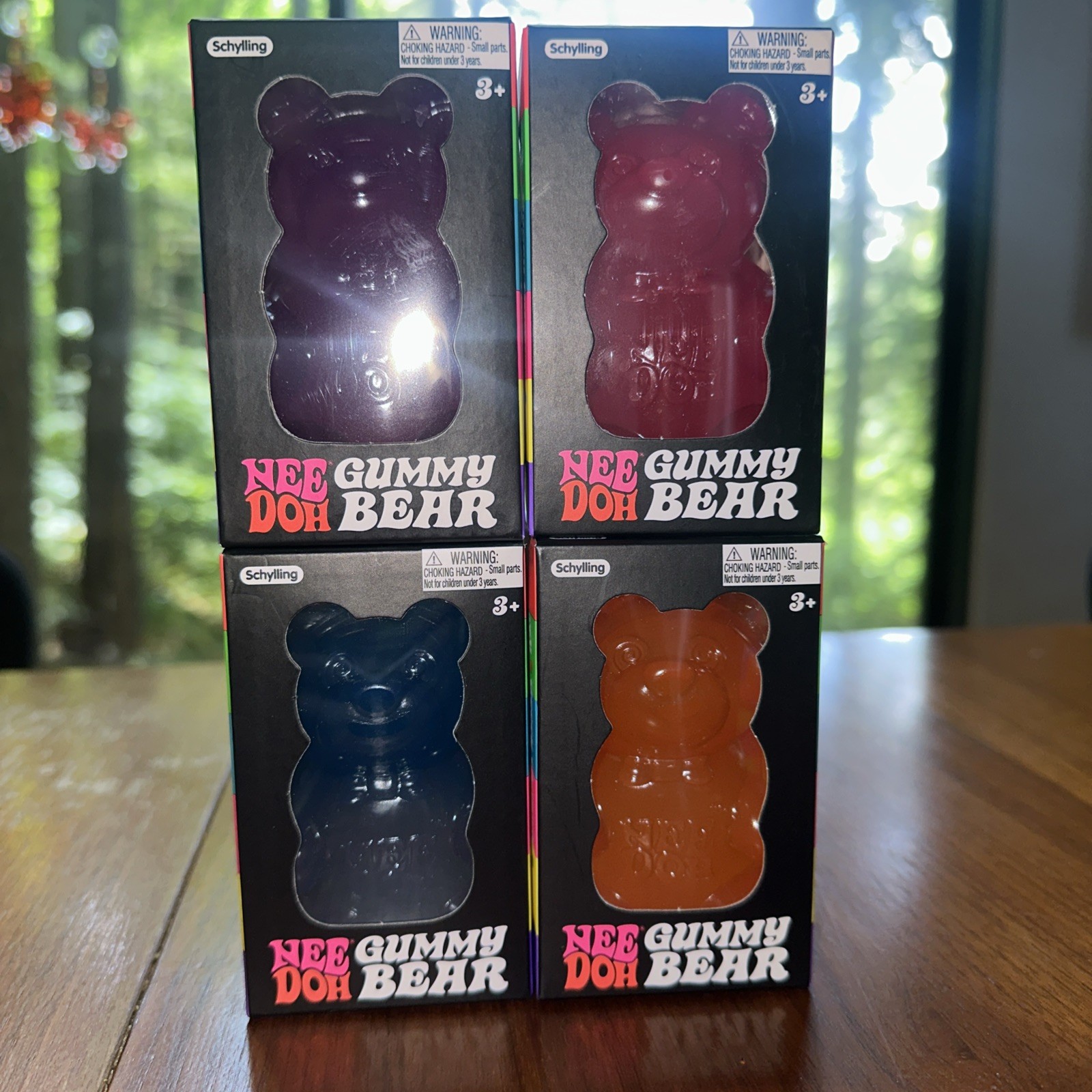 🔥 NeeDoh Gummy Bear Complete Set of 4 Blue Pink Purple Orange New Sealed