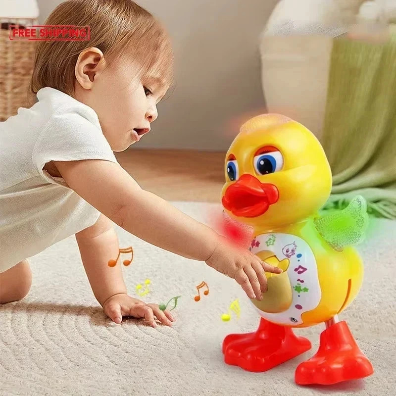 Electric Dancing Duck Funny Blink Eyes Flashing Light Shake the Body Cute Musica
