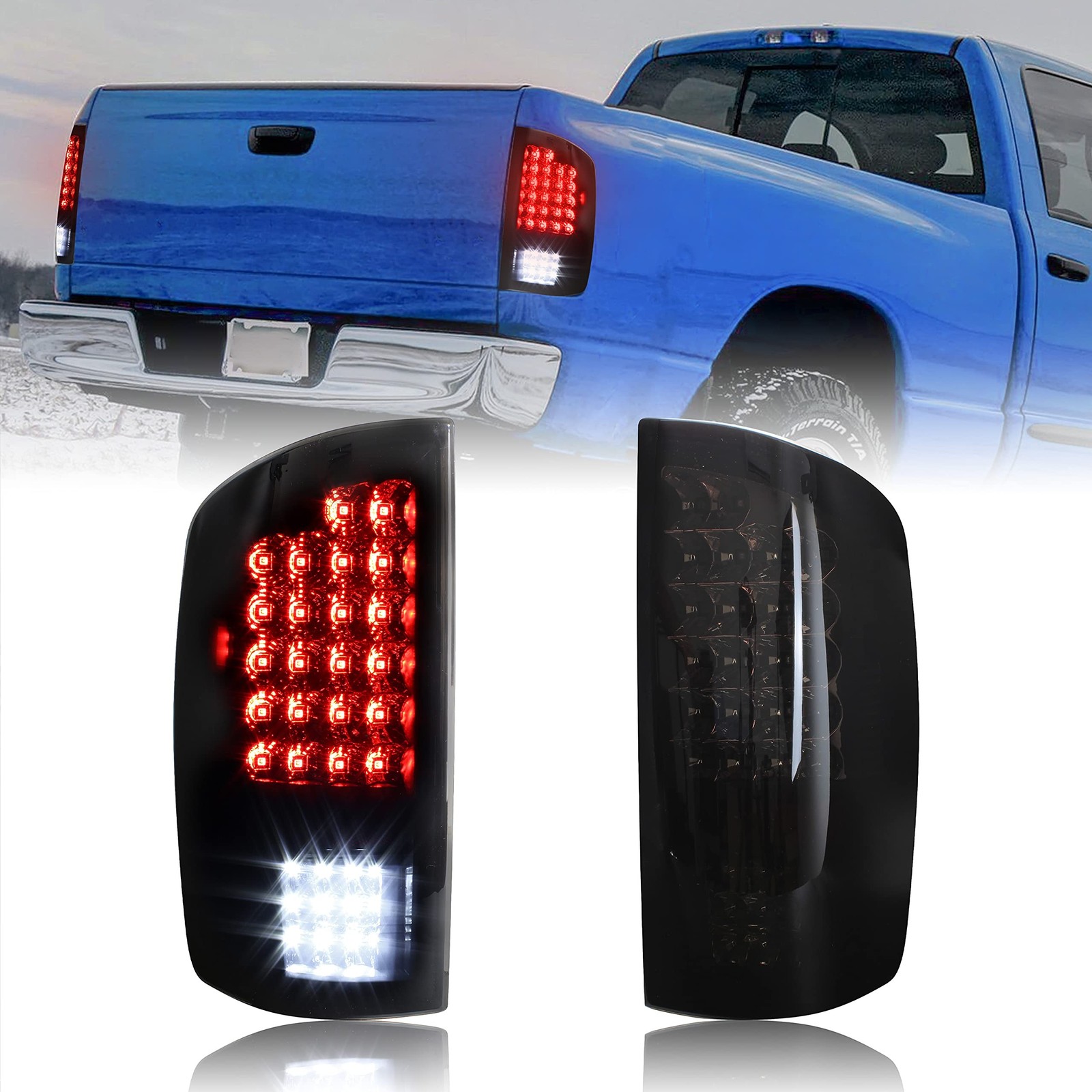 LED Tail Lights for Dodge RAM 1500 02-06/2500 3500 03-06, New Upgrade Black L…