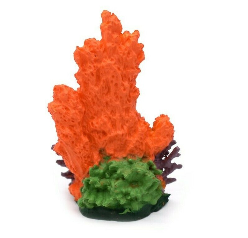 Toy Coral With Sea Fan, Red, Purple, Plastic Figure, Model, Realistic F1790B378