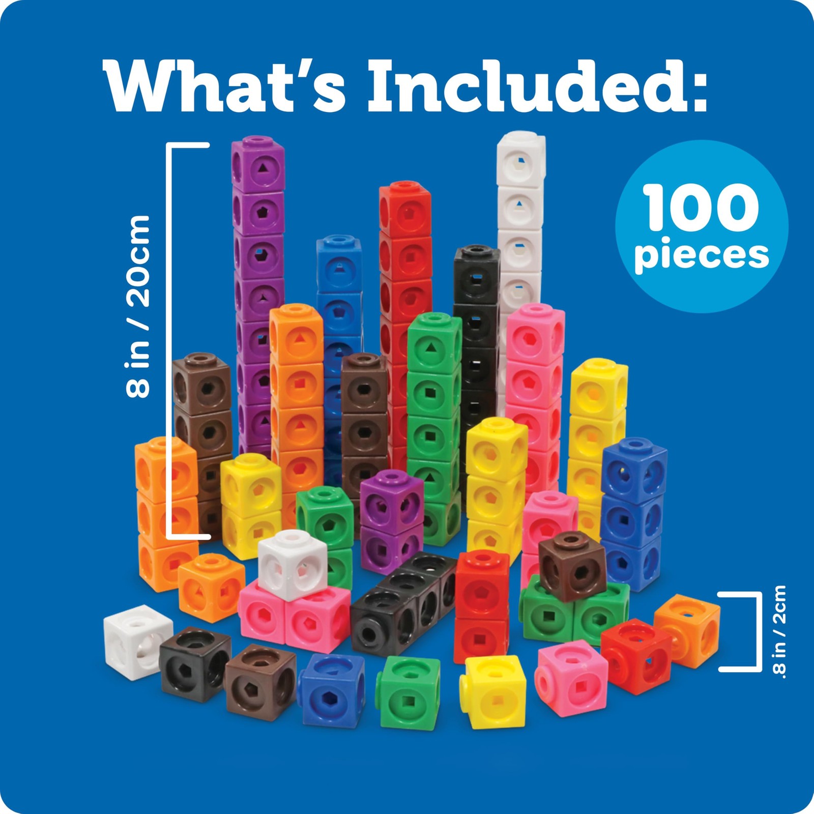 Mathlink Cubes Set, 100 Counting Blocks, Homeschool Math, Teacher Resources