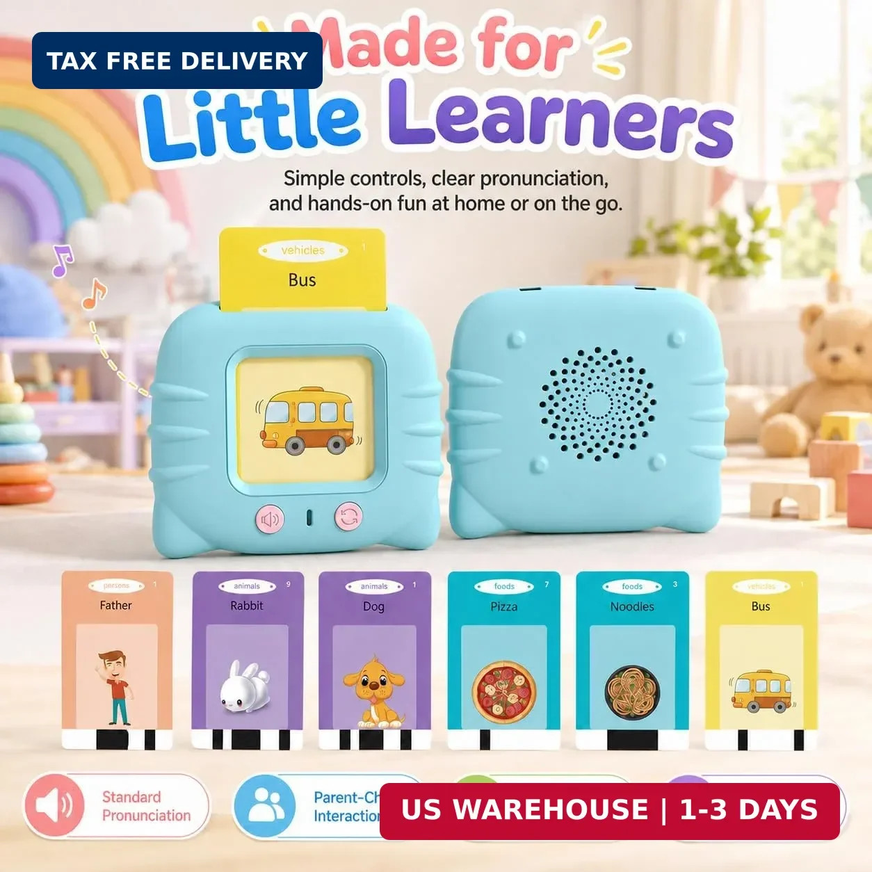 Talking Flash Cards for Toddlers 1 2 3 4 5 Year Olds, 224 Sight Words Montessori