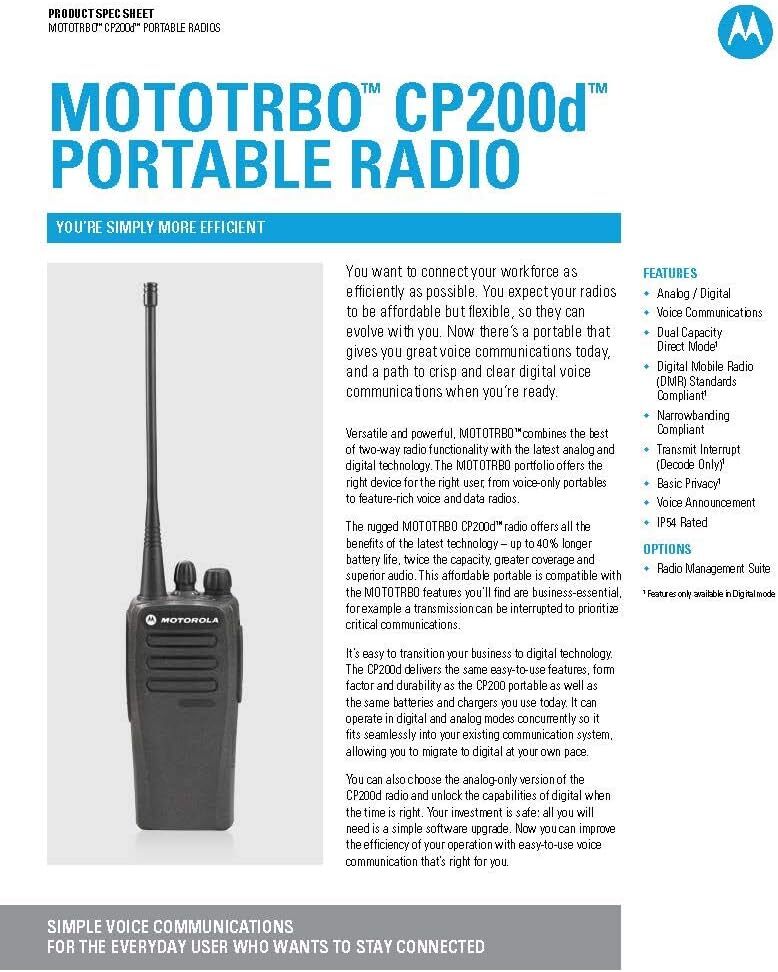 6 CP200D-G6-D HIGH PKG UHF Digital/Analog MotoTRBO Two-Way Radios (AAH01QDC9JA2)
