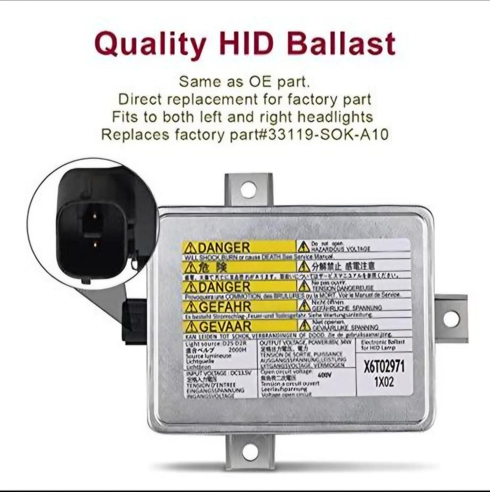 Wmphe Xenon Hid Headlight Ballast Replacement For W3t10471 X6t02993 X6