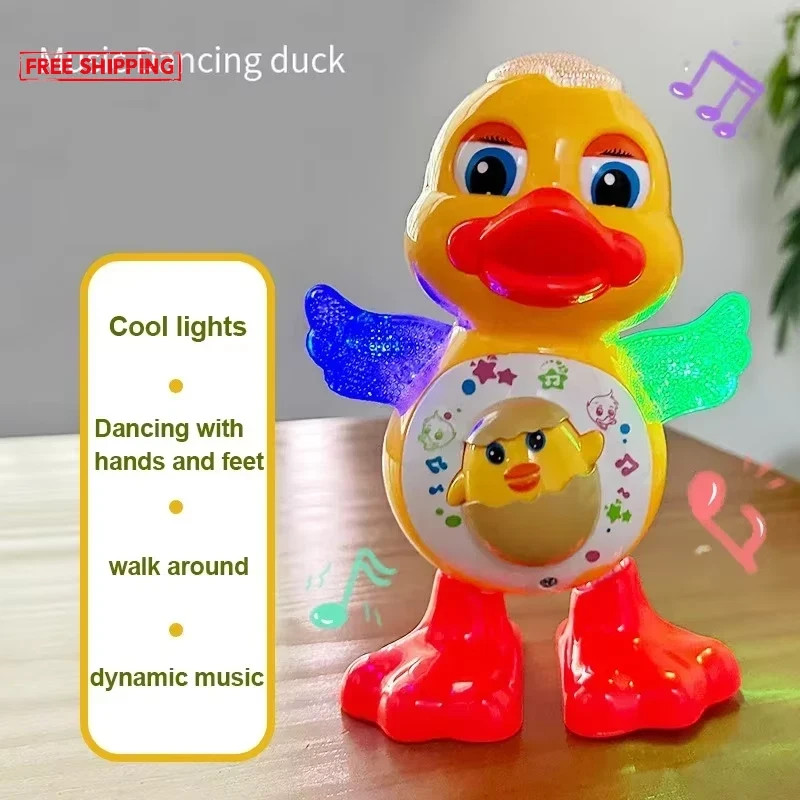 Electric Dancing Duck Toy with Music, Blinking Eyes, Cute Gift for Kids