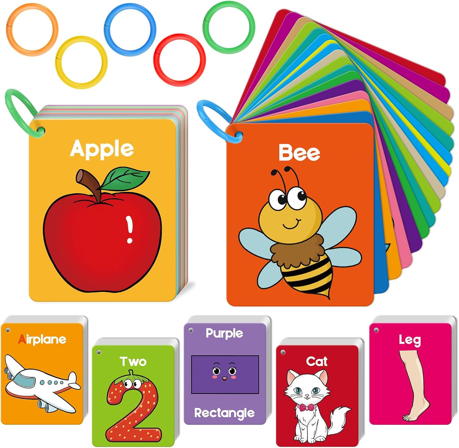 Toddler Flash Cards Baby Cognitive Flashcards for Kids, Learning Alphabet, Numbe