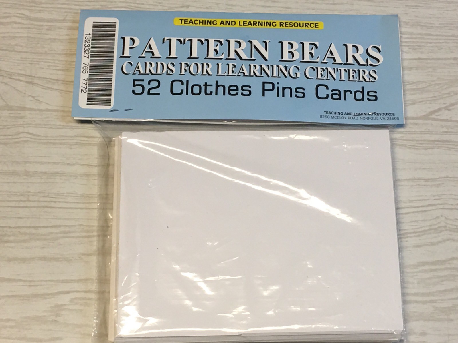 PATTERN BEAR COUNTERS – Flashcards for Preschool 52 Cards- Teaching supplies