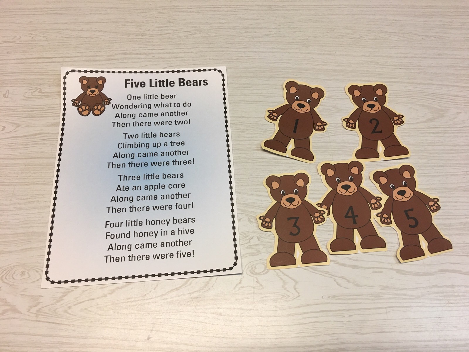 Five Little Bears – FLANNEL FELT BOARD STORY
