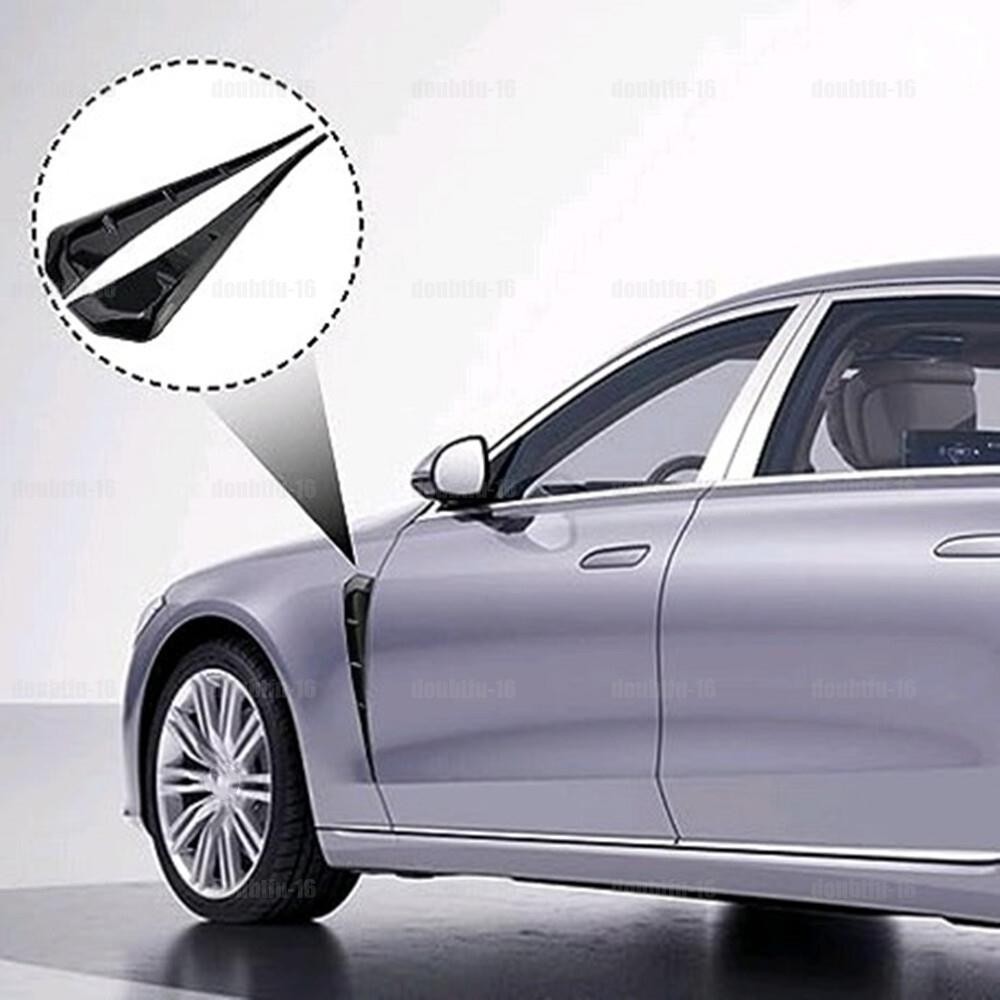 2pcs Glossy Black Car Side Fender Vent Air Wing Cover Body Trim Accessories