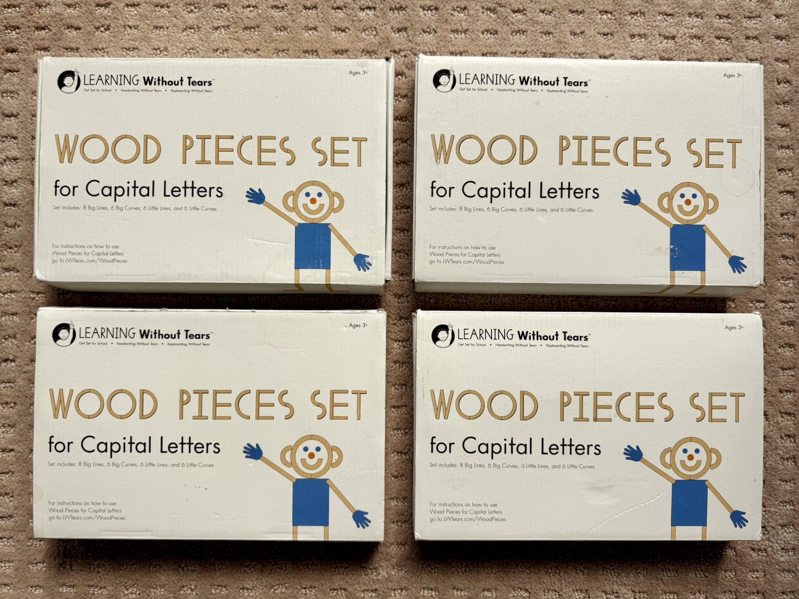 BUNDLE of 4 Learning Without Tears Handwriting Wood Pieces for Capital Letters