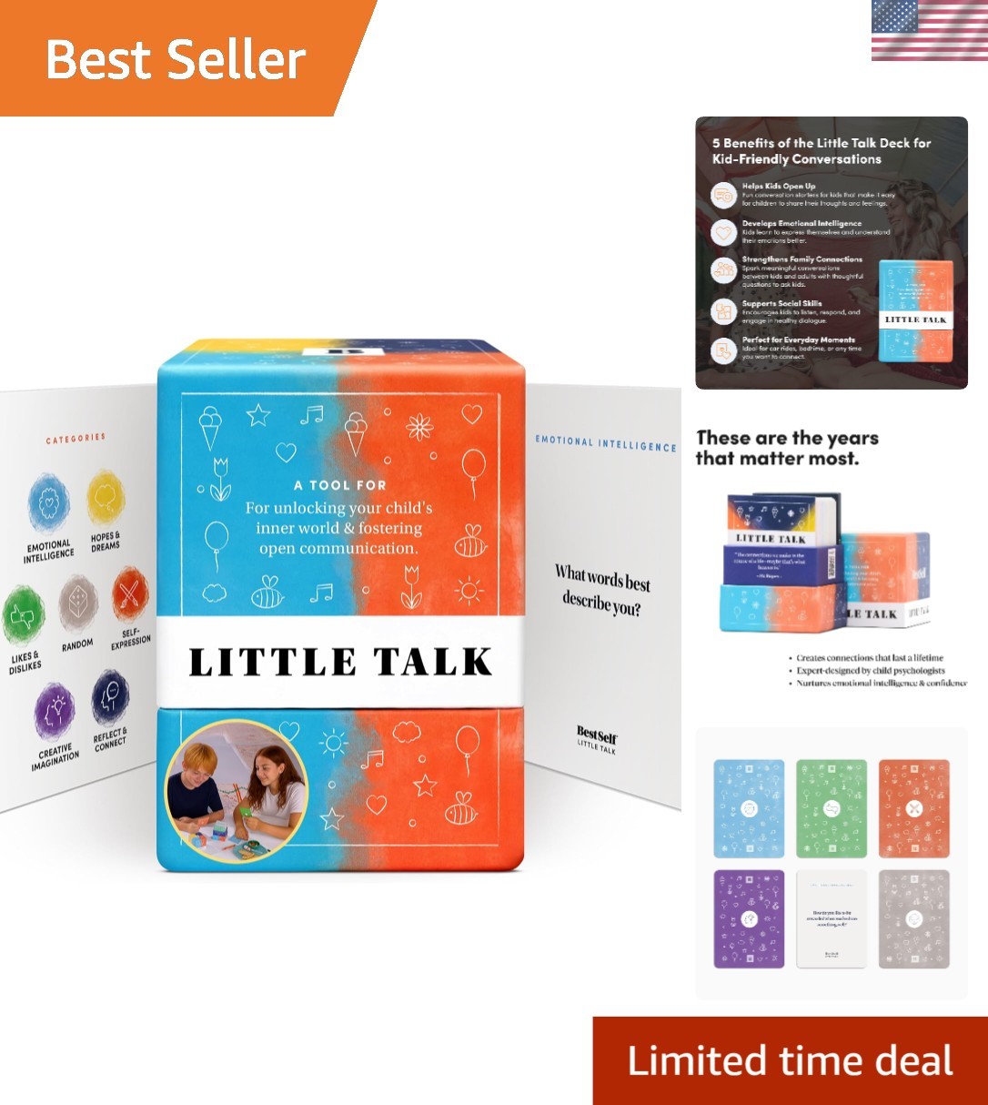 BestSelf Little Talk Deck – 170 Prompts for Family Games & Therapy Support
