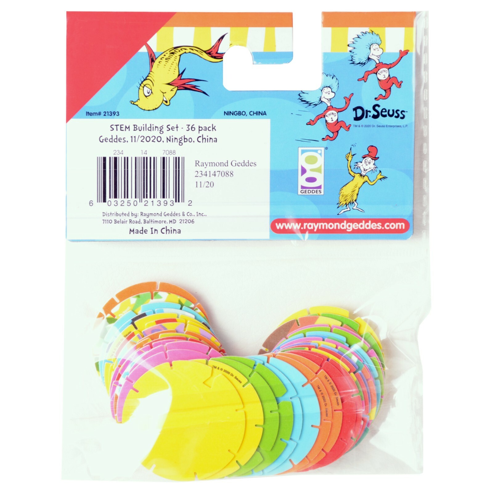 Dr. Seuss STEM Building Set Educational Learning Toy 36ct. Per Bag (Age 3+)