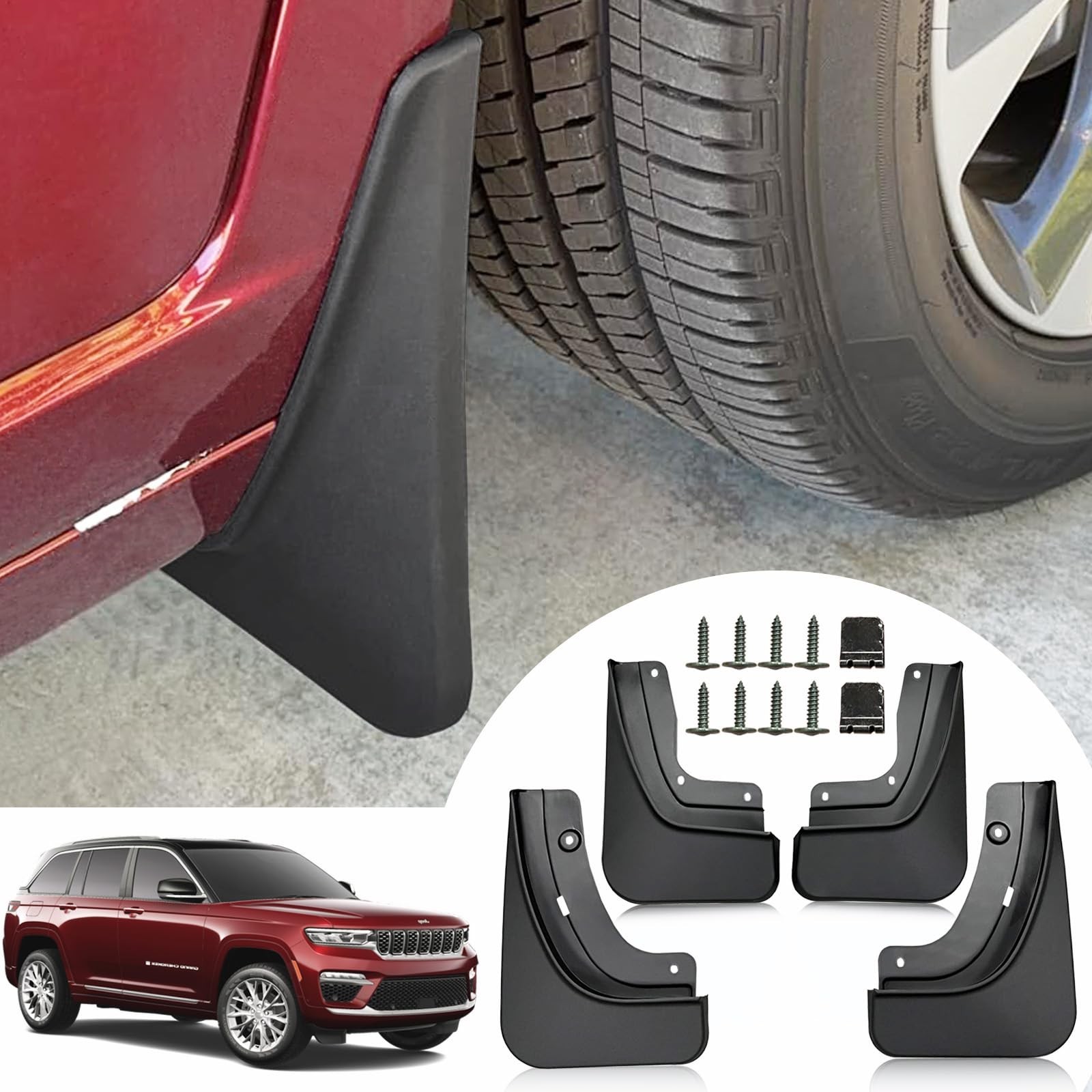 Mud Flaps for Jeep Grand Cherokee 2026 2025 2024 2023 2022 – All Weather Fron…