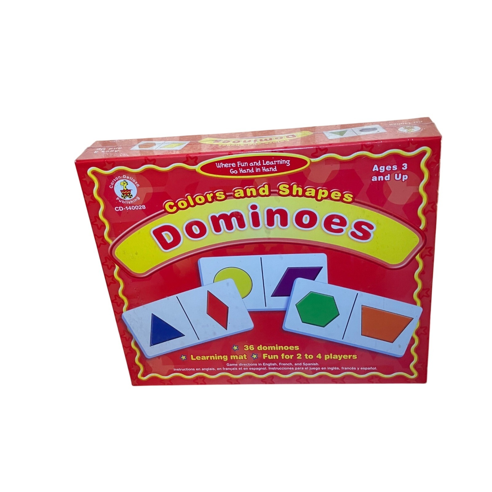 Carson Dellosa Colors and Shapes Dominoes Learning Game Ages 3 and up Cognitive