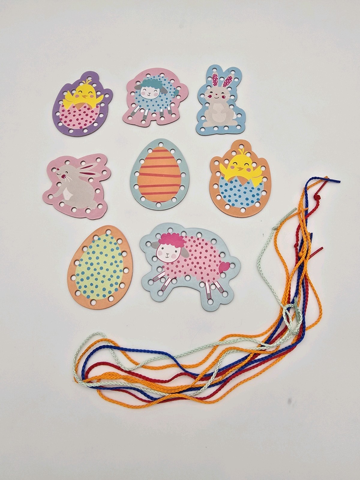 Horizon 8pc Easter Themed Toddler Lacing Cards Pre K-K Age 3+/ Homeschool