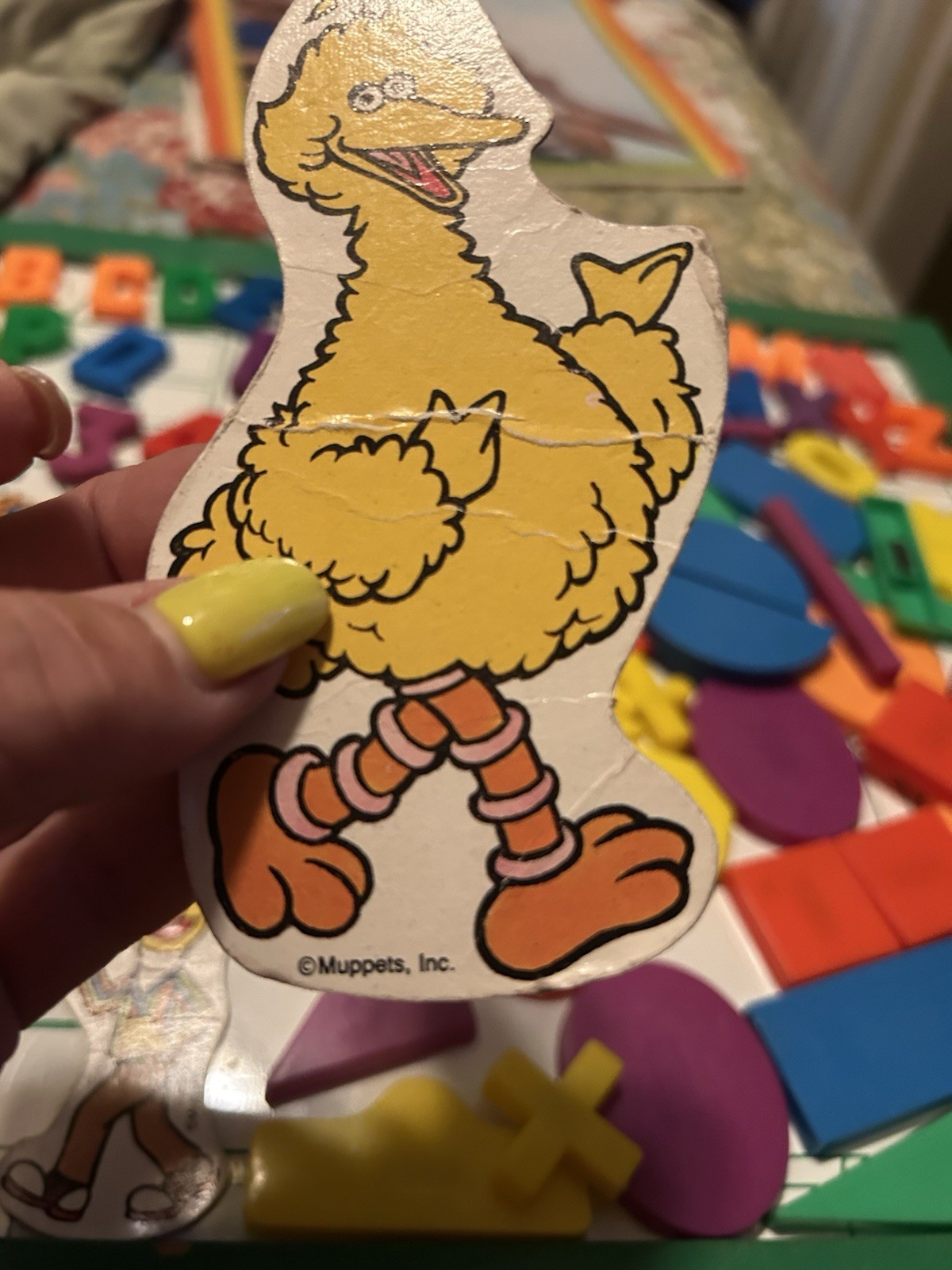 Vtg 1970s Sesame Street Magnet ABC Shapes Activity Learning Board Ernie Big Bird