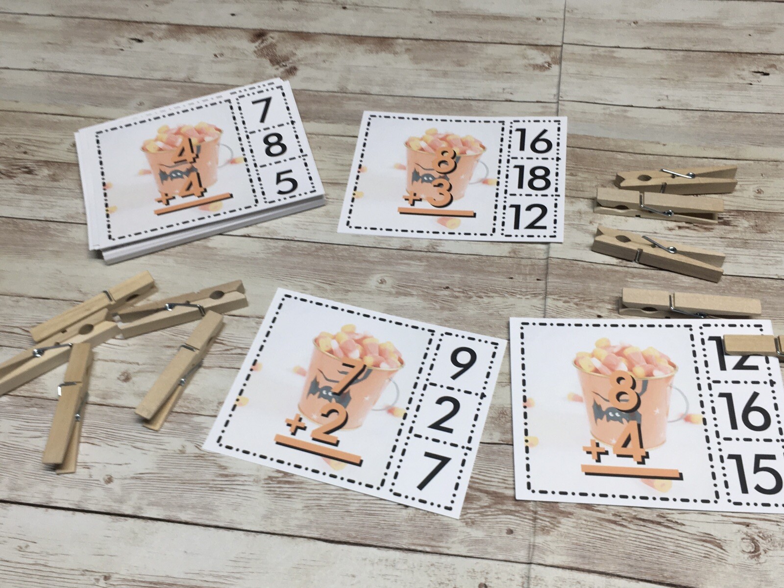 Halloween Addition – Cards for Learning Center 40 Cards- Teaching supplies